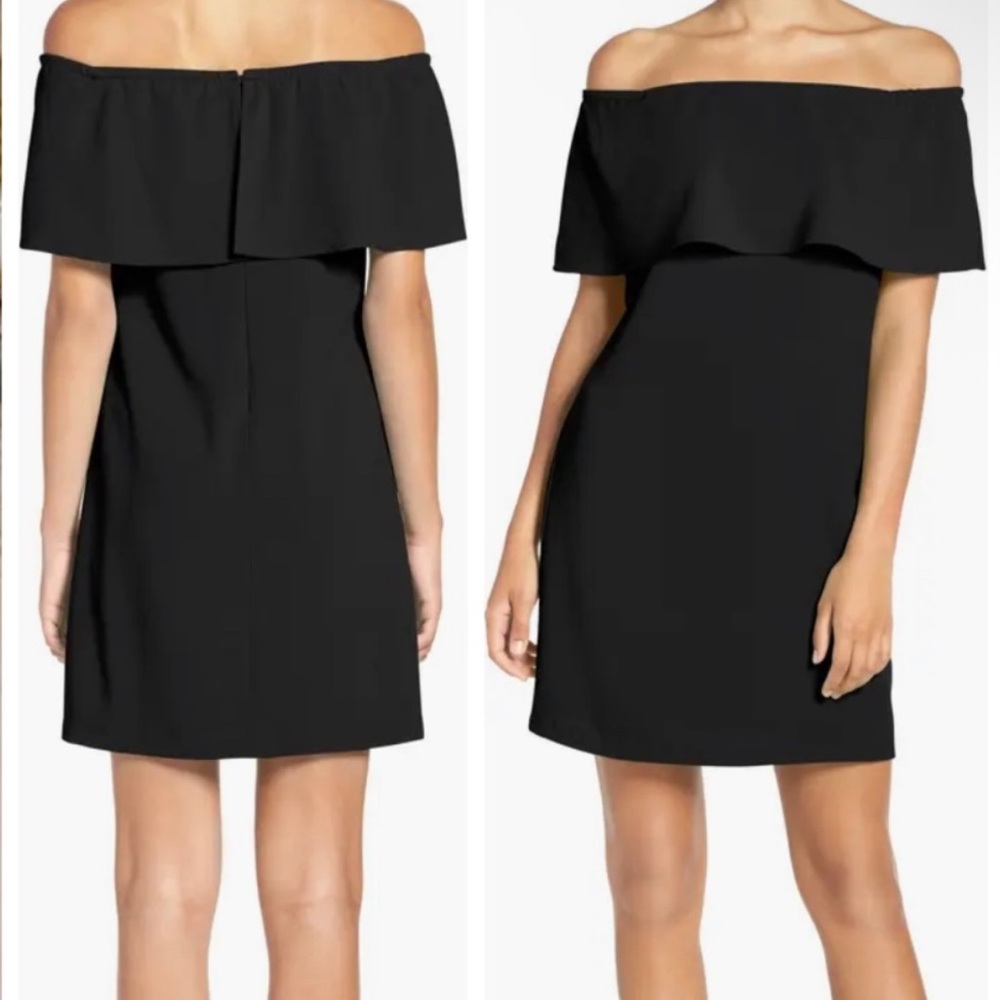 Charles Henry Nordstrom Off the Shoulder Black Semi-Formal Party Ruffle Dress XS
